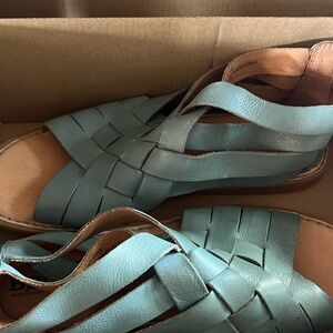 Born Women's Teal Leather Sandals
